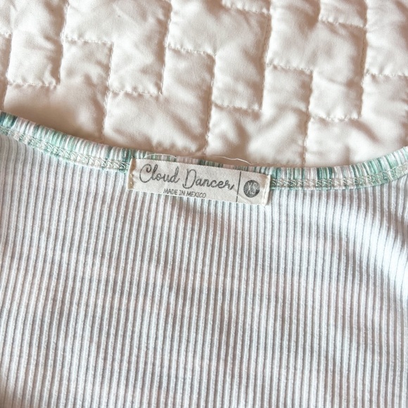 Cloud Dancer Heathered Green Square Neck Top Size XS - Picture 3 of 3